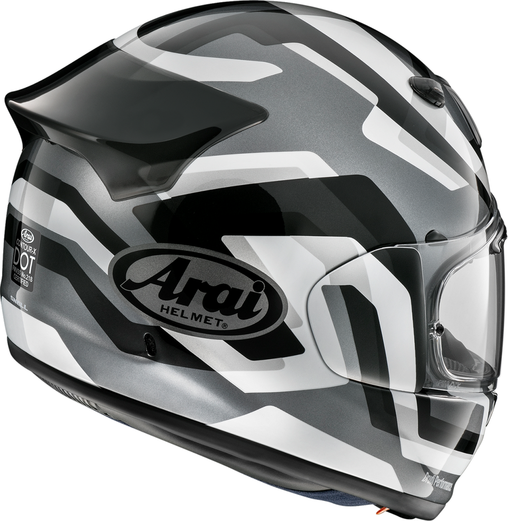 Contour-X Full-Face Helmet – Snake White | DOT-Certified Street Helmet with Striking Graphic Design