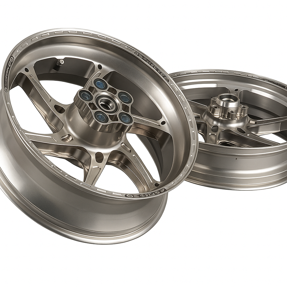 OZ Racing - GASS Aluminum 6 Spoke SET - Titanium Color - Aprilia RSV4/ Tuono