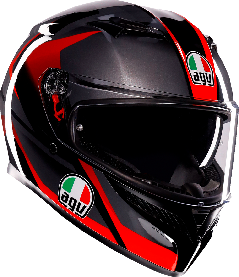 AGV K3 Striga Helmet – Matte Black/Grey/Red