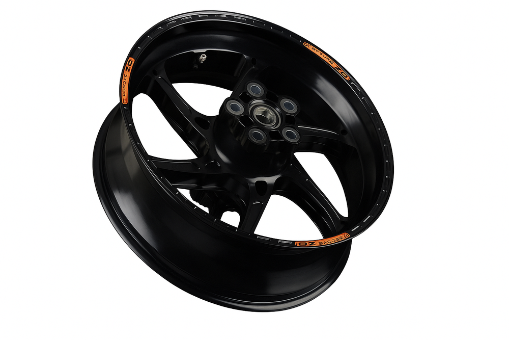 OZ Racing - GASS Aluminum 6 Spoke SET - Gloss Black - Yamaha R1 (2015-2025)