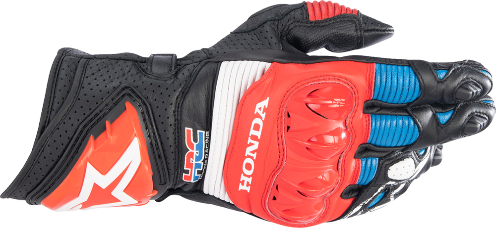 Alpinestars Honda GP Pro R3 Leather Gloves – Black/Red/Blue