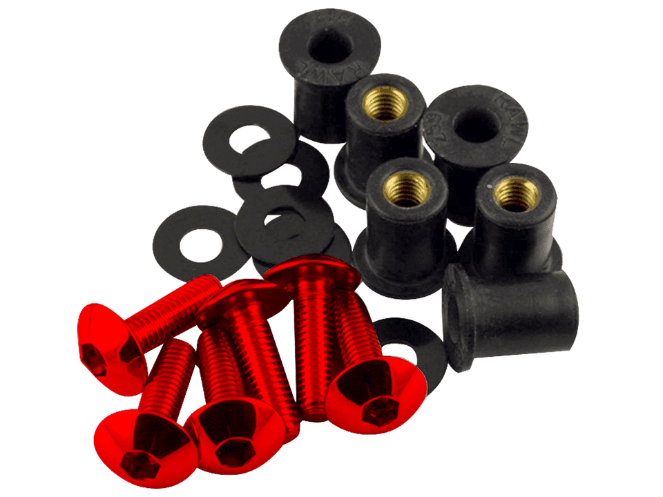 Pro-Bolt Aluminum Screen Bolt (9/ea) (Red) (Ducati)