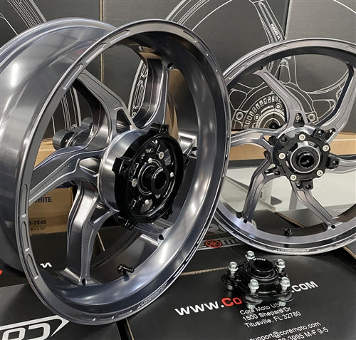 
                  
                    Gloss Ti Gray Apex-6 Suzuki GSX-R 1000 / R / ABS 2017-2025 Forged Core Moto wheels
                  
                