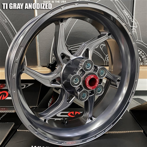 
                  
                    Gloss Ti Gray Apex-6 Suzuki GSX-R 1000 / R / ABS 2017-2025 Forged Core Moto wheels
                  
                