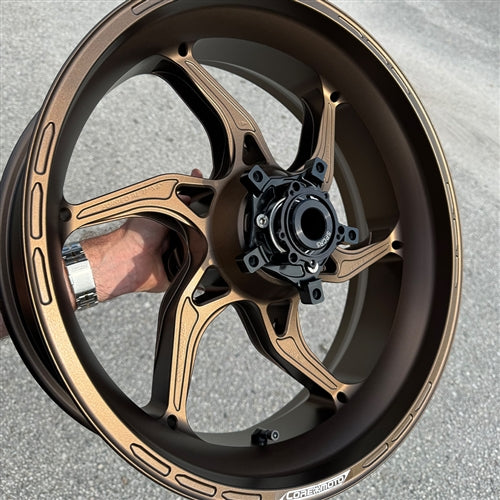 
                  
                    Satin Bronze Apex-6 BMW S1000RR / M10000RR 2020+ (Replaces Forged and Carbon) Forged Core Moto wheels
                  
                