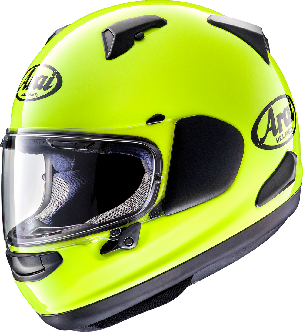ARAI QTM-X Full-Face Helmet – Fluorescent Yellow | High-Visibility DOT-Approved Street & Track Helmet