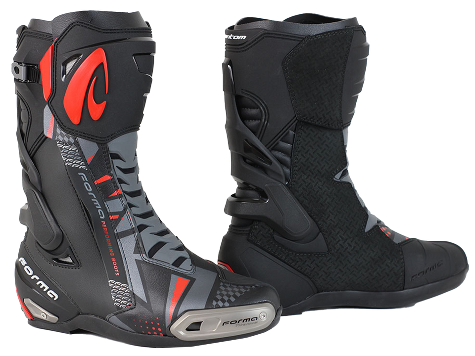 Forma Phantom Motorcycle Roadracing Boots Black/Gray/Red (non-perforated)