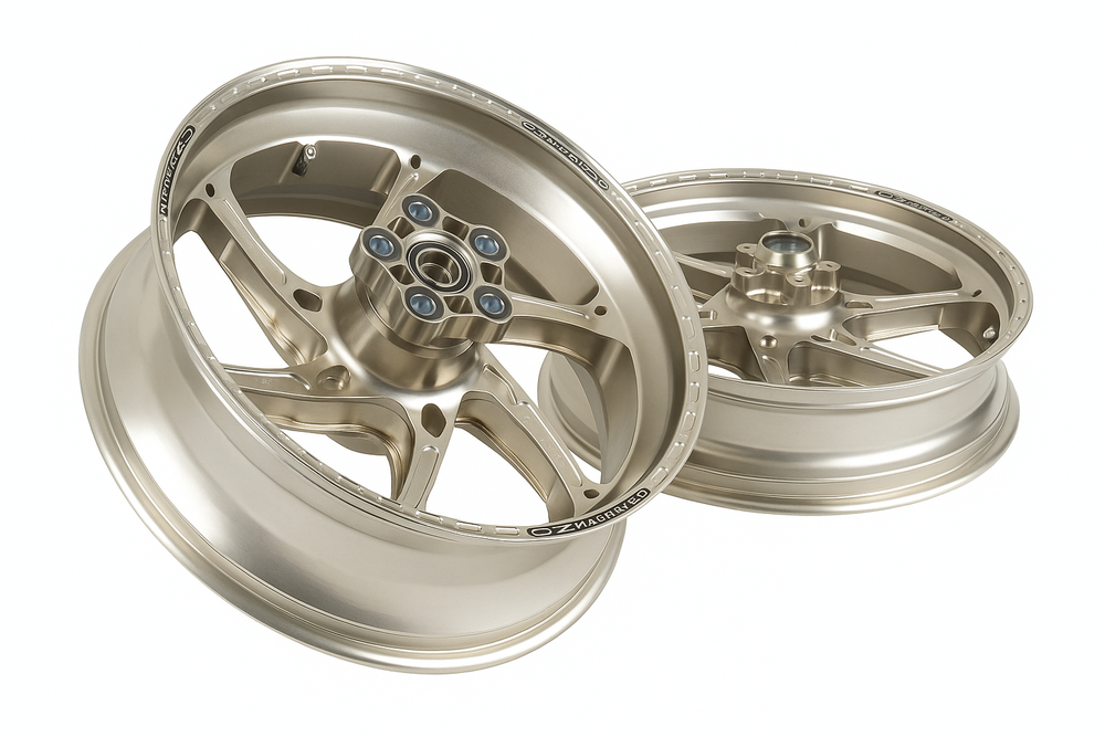 OZ Racing - GASS Aluminum 6 Spoke SET - Titanium color - Aprilia RS660 (2020-2025)