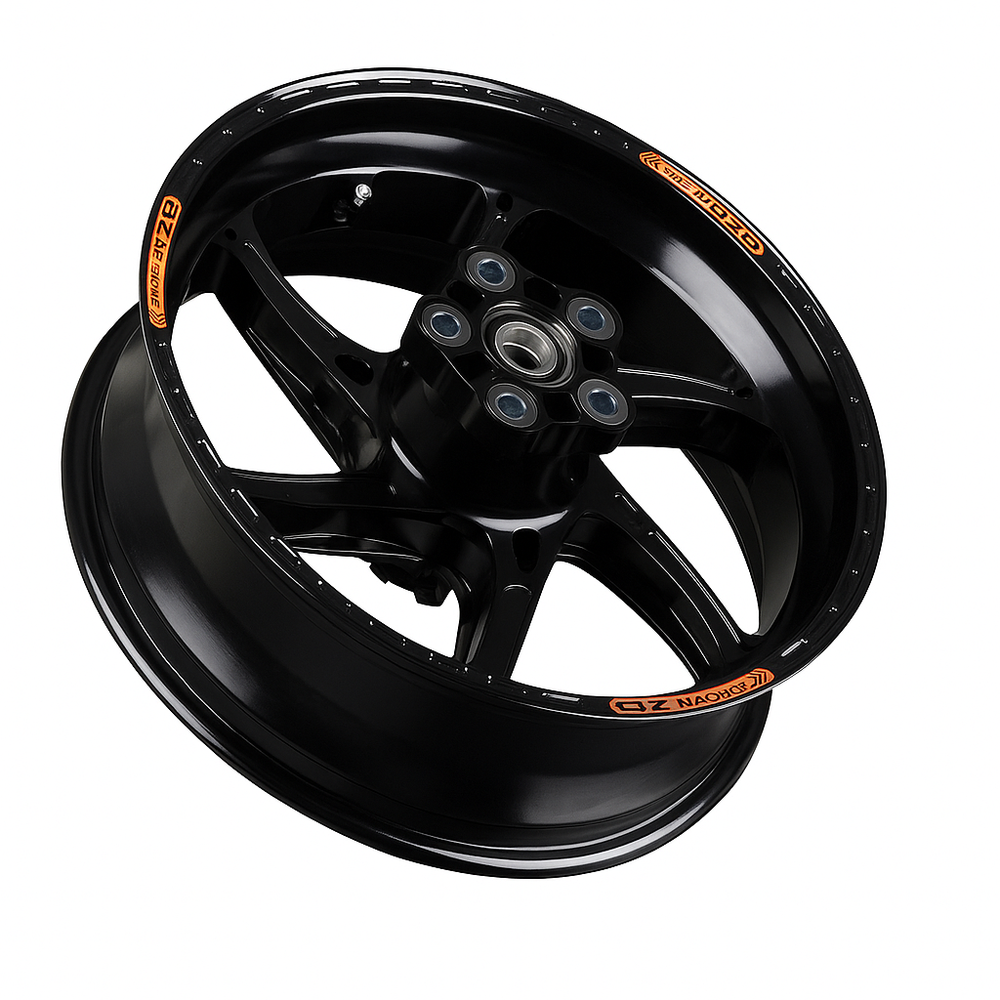 OZ Racing - GASS Aluminum 6 Spoke SET - Gloss Black - Kawasaki ZX10R (2016-2024)