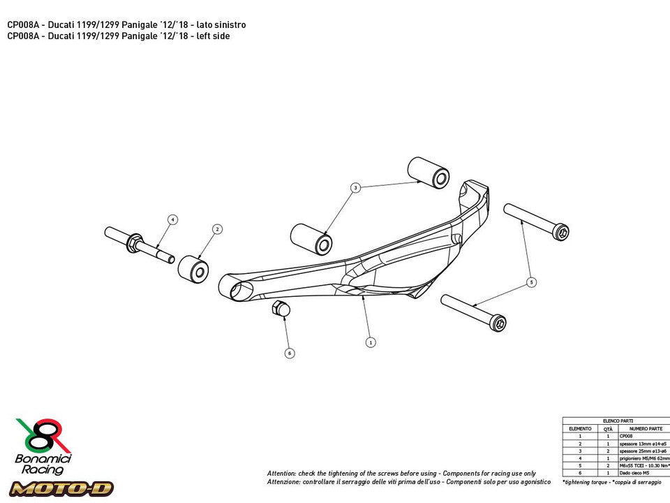 
                  
                    Bonamici Ducati Panigale V2 Case Savers (SingleArm Rear)
                  
                