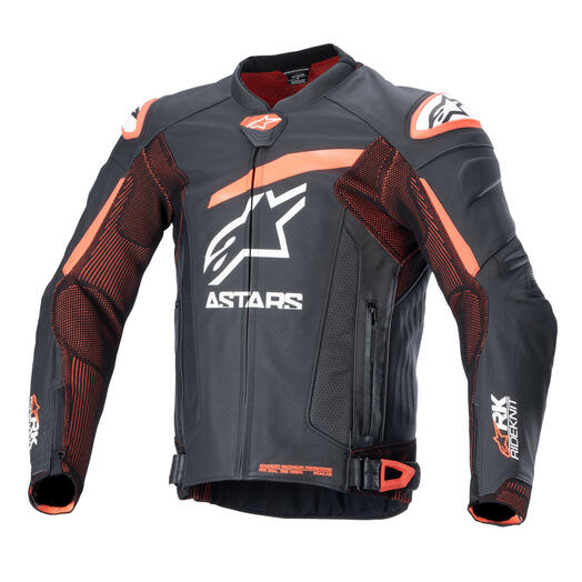 ALPINESTARS GP Plus R v4 Rideknit Leather Jacket- Black/Red Fluo/White