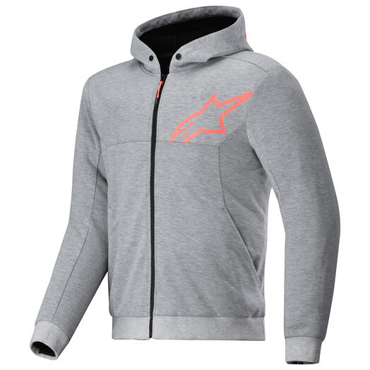 ALPINESTARS Chrome V2 Sport Hoodie-Gray Heather/Fluo Red