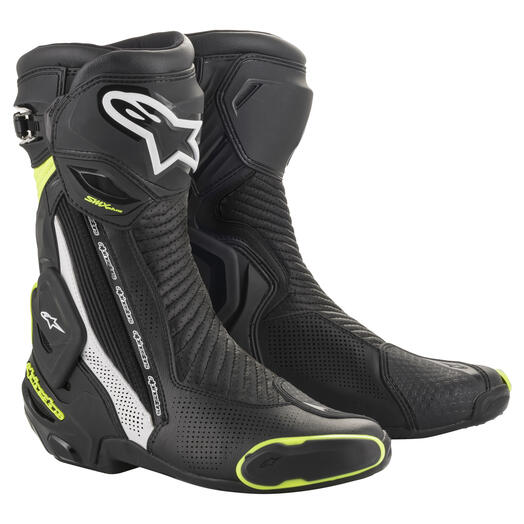 ALPINESTARS SMX-Plus v2 Vented Boots - Black/White/Yellow Fluo