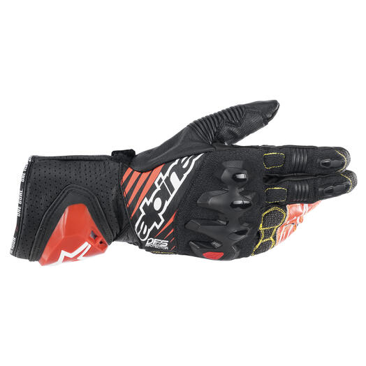 ALPINESTARS GP Tech V2S Gloves - Black/White/Red Fluo