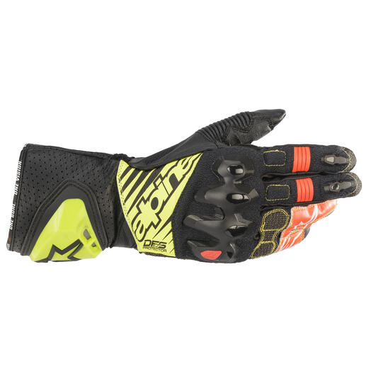 ALPINESTARS GP Tech V2S Gloves - Black/White/Red Fluo/Yellow Fluo